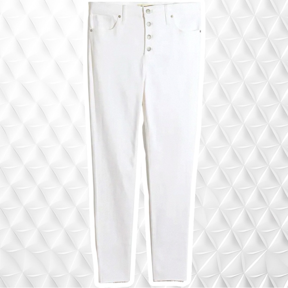 Madewell ‘9” Mid-Rise Skinny Jeans’ in “Pure White” Size 26